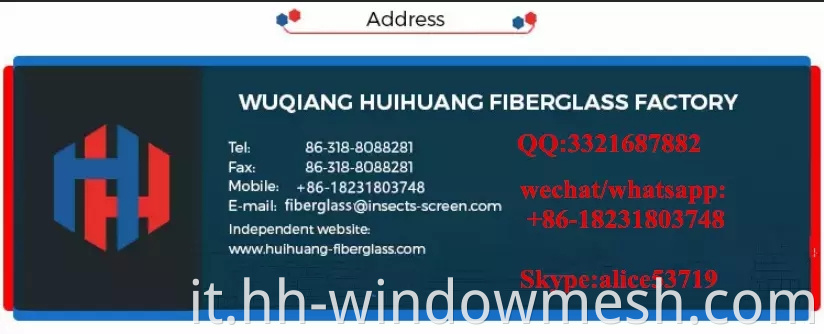 Schermo delle zanzare in fibra di vetro per reti Windows Schermata di insetti in fibra di vetro